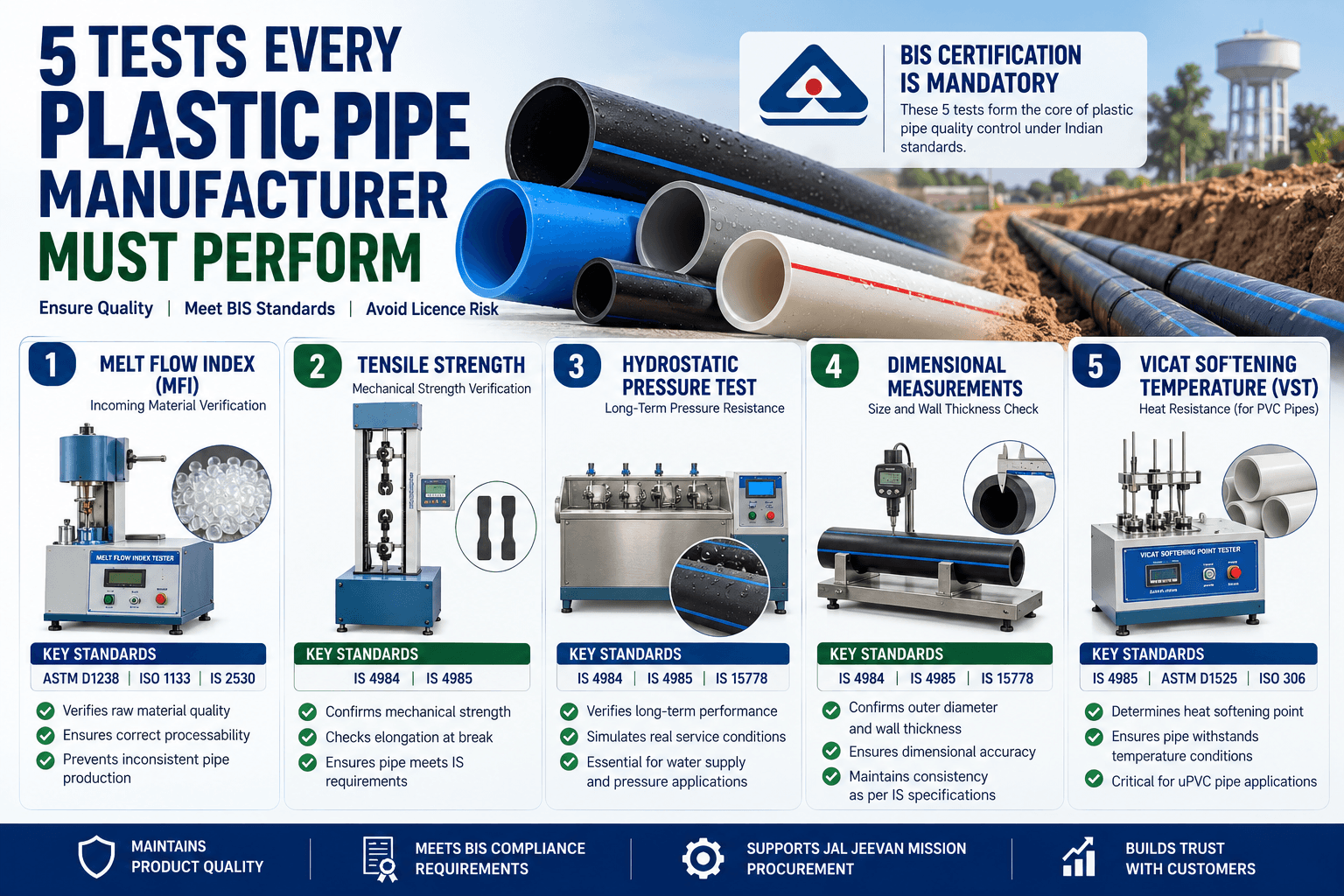 5 Tests Every Plastic Pipe Manufacturer Must Perform